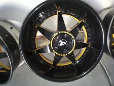 20" Forgiato Rims,black and yellow, set of 5 rims perfect conditio t