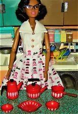 Catherineholm Red Kitchen Ware 1:6 For Barbie Dolls MCM Miniatures New 6 Pieces!