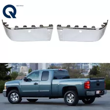 For 2007-2013 Chevy Silverado 1500 Chrome Rear Bumper End Caps Set w/Sensor Hole