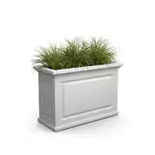 Nantucket 36in.Self-WateringWhite Polyethylene Trough