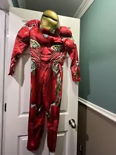 MARVEL IRON MAN RUBIES PADDED JUMPSUIT COSTUME W/MASK BOYS SIZE MEDIUM