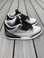 Air Jordan Retro 3 size 9.5 Wolf Grey Black Metallic Silver Raiders