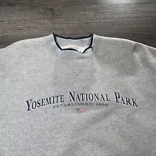 Vintage Yosemite Sweatshirt Mens 2XL Crewneck Praire Mountain Gray Pullover