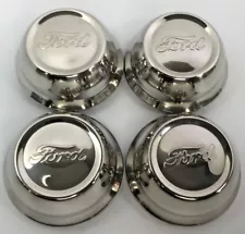 Set of (4) Stainless Steel Center Hubcaps For 1928-29 Ford Model A (Script)