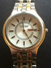 MEN'S WATCH DONALD J. TRUMP TWO TONE BRACELET DAY-DATE WHITE DIAL WORKING