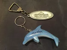 Lot Of 2 Sea World Gold Coast Australia Keychains Dolphin Aquarium Ocean Fish