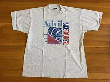 VINTAGE Bike Tour For MS Shirt Men’s Extra Large Grey Single Stitch Advil 1992