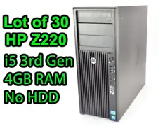 Lot of 30 HP Z220 Workstation PC CMT Towers i5 3rd Gen 4GB RAM NO HDD/OS #95