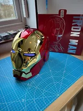 Iron Man MK5 Helmet Mask SHINY GOLD - Voice Activated - 2024 Model - Brand New