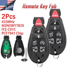 2 for 2009 2010 2013 2014 2015 2017 2018 2019 Dodge Grand Caravan Remote Key Fob