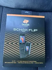 Boost Mobile Schok Flip 4G LTE Prepaid Black Phone 3.2” 5MP Screen NEW