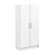 Prepac Elite 2 Door Standing Storage Cabinet, 16 D x 32 W x 65 H, White