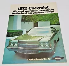 ~Vintage 1972 Chevrolet Caprice, Impala, Bel Air dealer sales brochure Original~