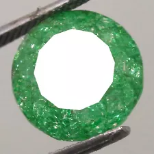 Certified 10.35 Ct Natural MUZO Colombian Green Emerald 12x12 mm Round AAA+ Gems