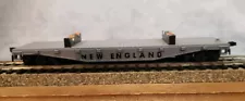 HO Scale, Hobbyline, 40' Flat Bed Car with Rack, NEW ENGLAND, Hook Horn Couplers