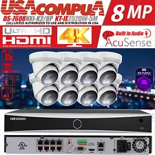 New ListingHikvision 8CH IP POE CCTV Security Camera System 5MP /Audio Smart AcuSense Lot