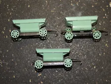 Vintage TootsieToy Lot of 3 Tilt Contractor Dump Trailer Wagons Rare