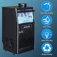 90Lbs/24H Commercial Ice Maker Machine 11 Lbs Storage for Bar/ Cafe/ Restaurant