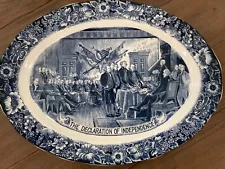 Declaration of Independence Staffordshire Platter Benjamin Franklin Savings Loan