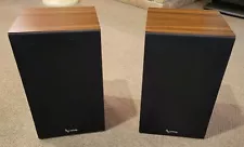 Vintage Infinity SM65 2 way Bookshelf Speakers Brown Ash Wood Cabinets