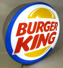 2007 18” Burger King Light-up Advertising Hanging Wall Restaurant Sign - WORKS