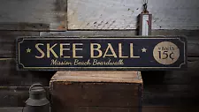 Skee Ball, Custom for Game Room Decor - Rustic Distressed Wood Sign