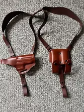 Galco, Shoulder Holster, w/ dual mag holder.Fits Sig P227, Right Hand, Brown