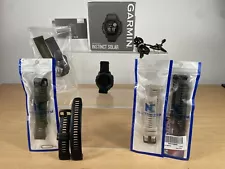 Garmin Instinct Solar Edition GPS Smartwatch Graphite With 7 Bands, 2 Chargers