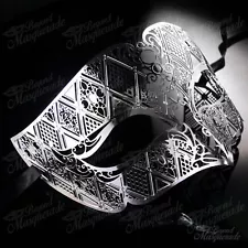 Luxury Light Metal Venetian Masquerade Mask for Men M7156 [Silver]