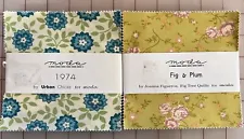 New ListingModa charm packs quilting fabric 5, Two Packs: 1974, and Fig and Plum