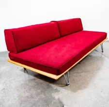 Mid Century Danish Modern Daybed Sofa George Nelson Herman Miller Red RESERVED