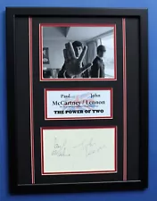 JOHN LENNON & PAUL McCARTNEY AUTOGRAPHS framed artistic display The Power of Two