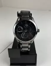 Men’s Gunmetal Skeleton Dress Watch Quartz 8307