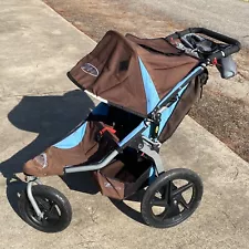 BOB Revolution Single Jogger Stroller Brown Blue Clean Working