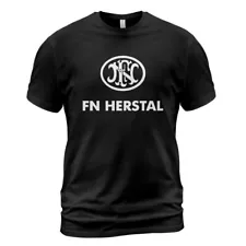 FN Herstal Firearms Guns Logo Men's Black T-Shirt Size S to 3XL