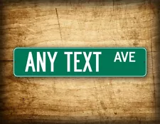 Custom 4"x18" Green Street Sign Personalized Novelty Any Text Address Road Sign