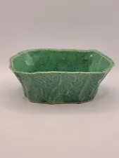 vintage USA pottery U316 Planter MCM Speckle Glaze Green