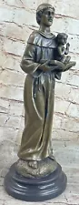 Vintage Saint Anthony and Child Jesus Religious Statue, French Church Gift