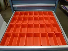 32- 3"x6"x3" Red Plastic Boxes for Vertical Lift Storage System Bins Dividers