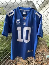 Reebok NFL New York Giants Eli Manning #10 Captain Patch Jersey Mens 48