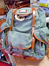 ALEX M. LYNCH Leather Canvas Sport Backpack Camping Hiking Large (on sale)