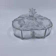 Fostoria Baroque 3 Part Covered Candy Dish