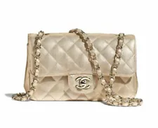 CHANEL Flap Bag Mini Gold Leather