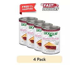 (4 pack)Lucky Leaf Premium Strawberry Rhubarb Fruit Filling andTopping,21 Oz New