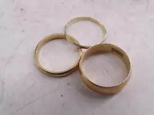 Antique Men's Lady's Wedding Band Ring Set Engagement 14K Solid Yellow Gold x3