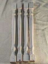 16 Wood Architectural Salvage Spindles White 18" Table Stairs Curve Bottom