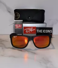 Ray-Ban Justin Sunglasses Polarized Black Frame Red Lenses