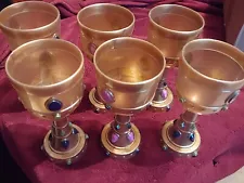 Set:6 Holy Grail Medieval Jeweled Goblet King Renaissance Pirate Party mug cup