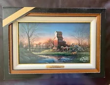 Terry Redlin “Above The Fruited Plain” Framed Matted Linen Design Art Print