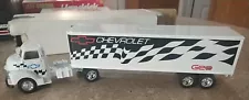 Vintage ERTL Diecast 1950 Chevy Cab Semi Truck Chevy Geo Trailer Bank